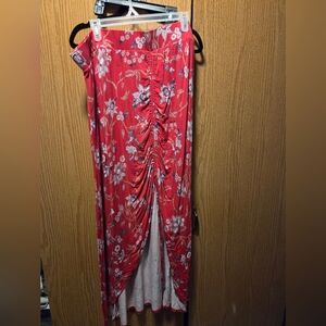 Torrid Red Floral Skirt
